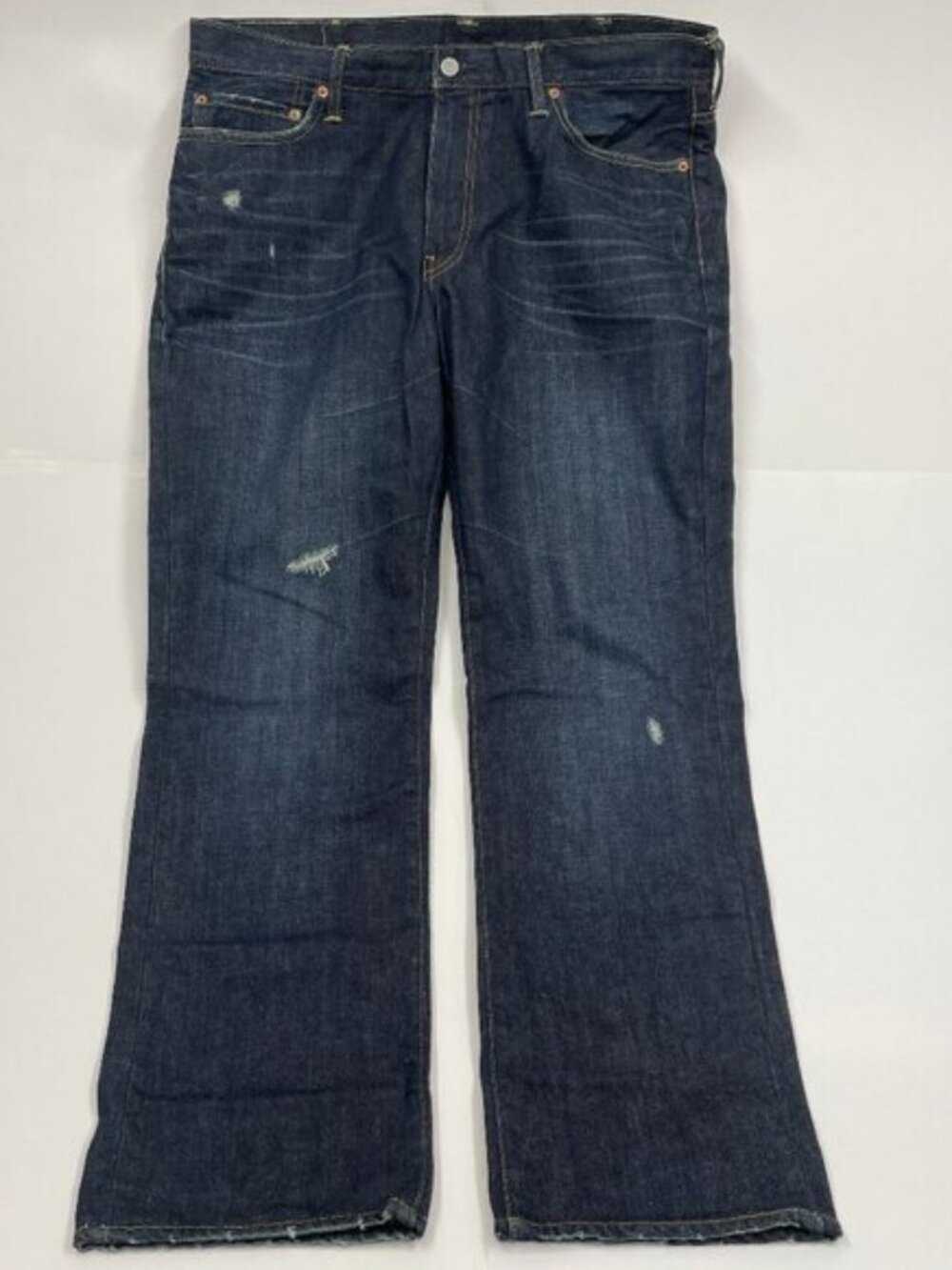 Levi's 531 Athletic Slim Jeans Men's 38x32 Dark Wash Distressed Denim Indigo